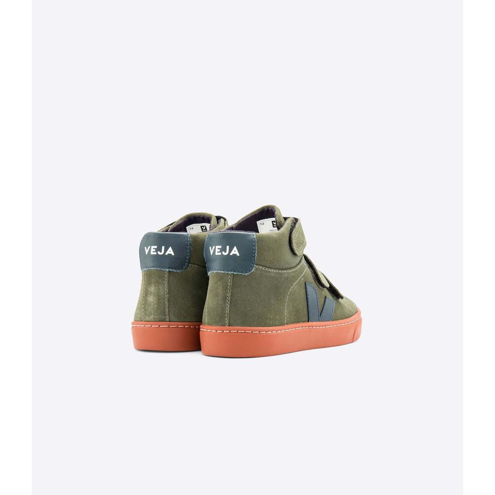 Veja ESPLAR MID SUEDE Kids' High Tops Olive | CA 694XYU